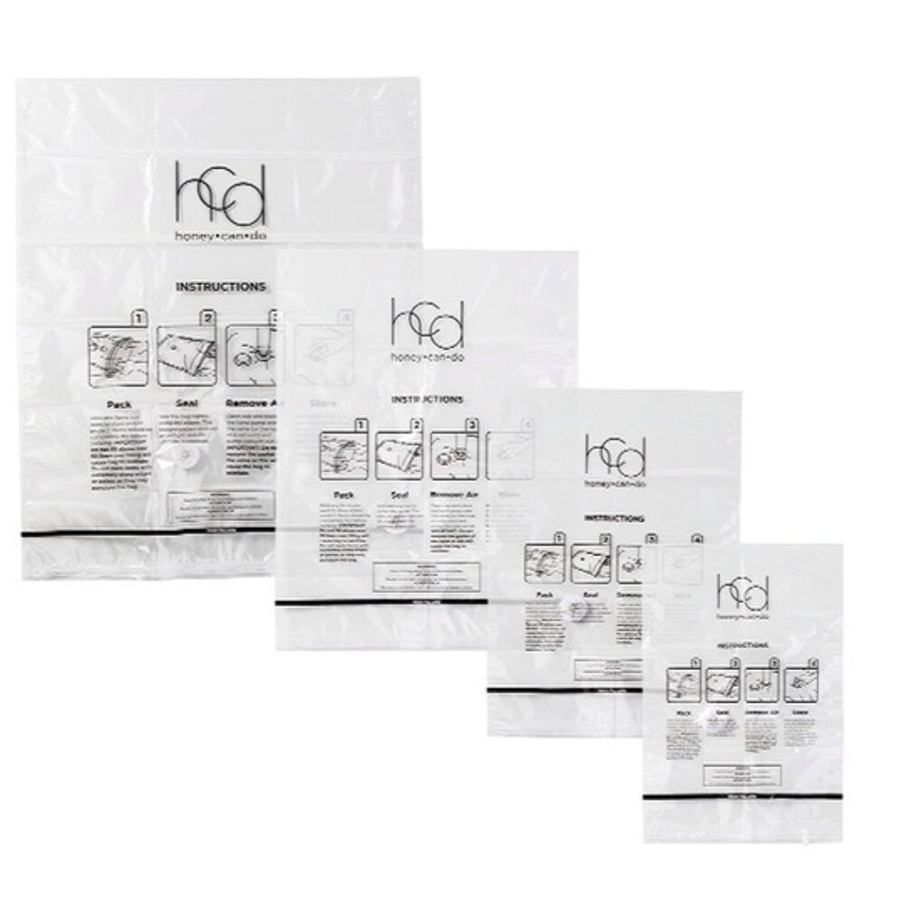 NEW Honey-Can-Do 16-Pack Vacuum Storage Bags with Pump WHITE
